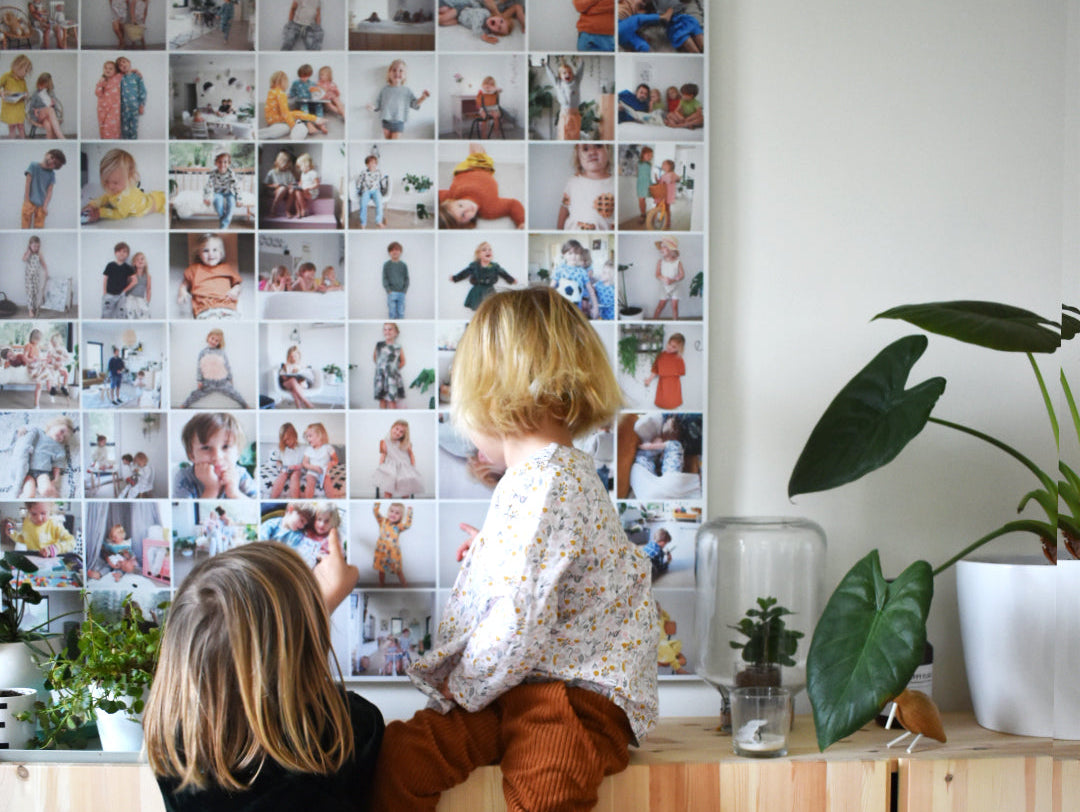 Fotocadeau voor opa en oma met foto van de kinderen op aluminium