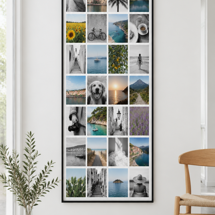 Toile photo Instawall Canvas Tall avec châssis noir au mur