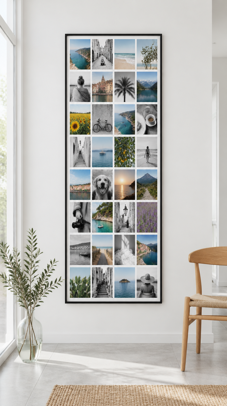 Toile photo Instawall Canvas Tall avec châssis noir au mur