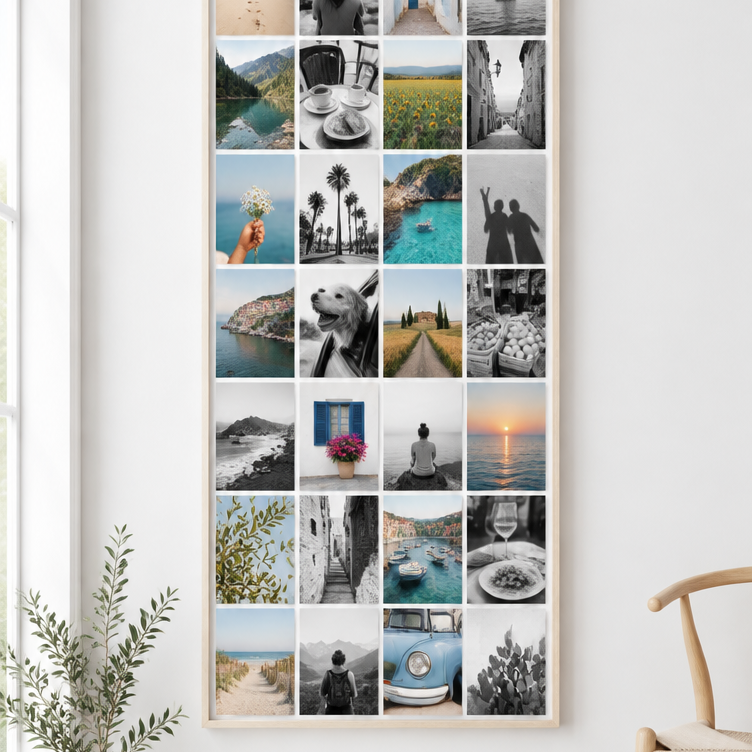 Toile photo Instawall Canvas Tall avec châssis naturel au mur