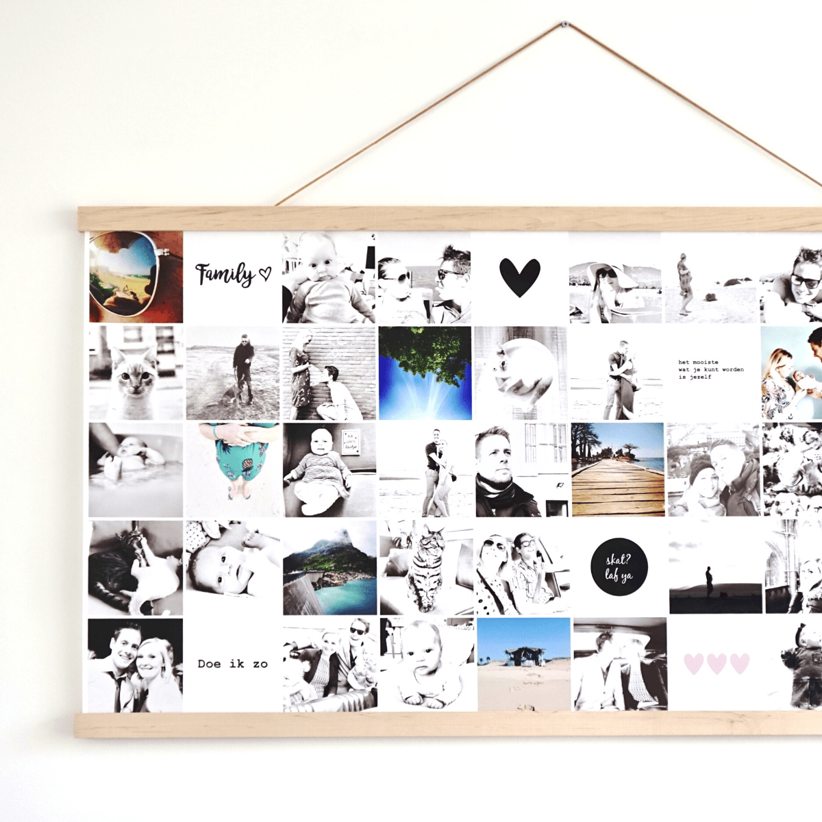 Landscape 4:3 fotocollage print van Instawall Prints met houten lijst