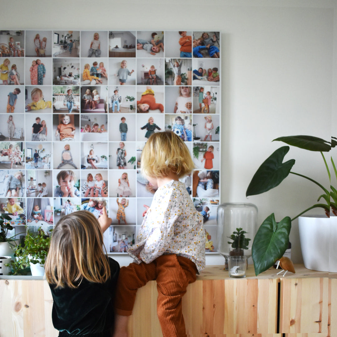 Fotocadeau voor opa en oma met foto van de kinderen op aluminium