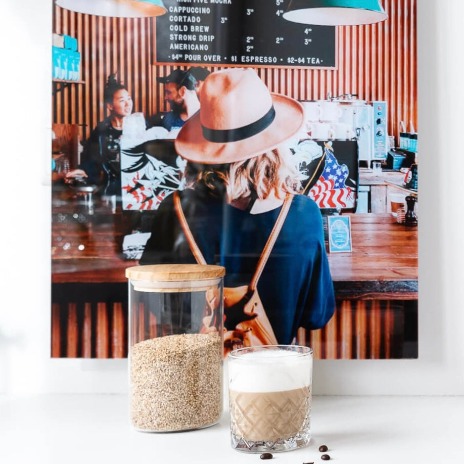 Foto op glas met een luxe, hoogwaardige uitstraling als kunstwerk aan de muur