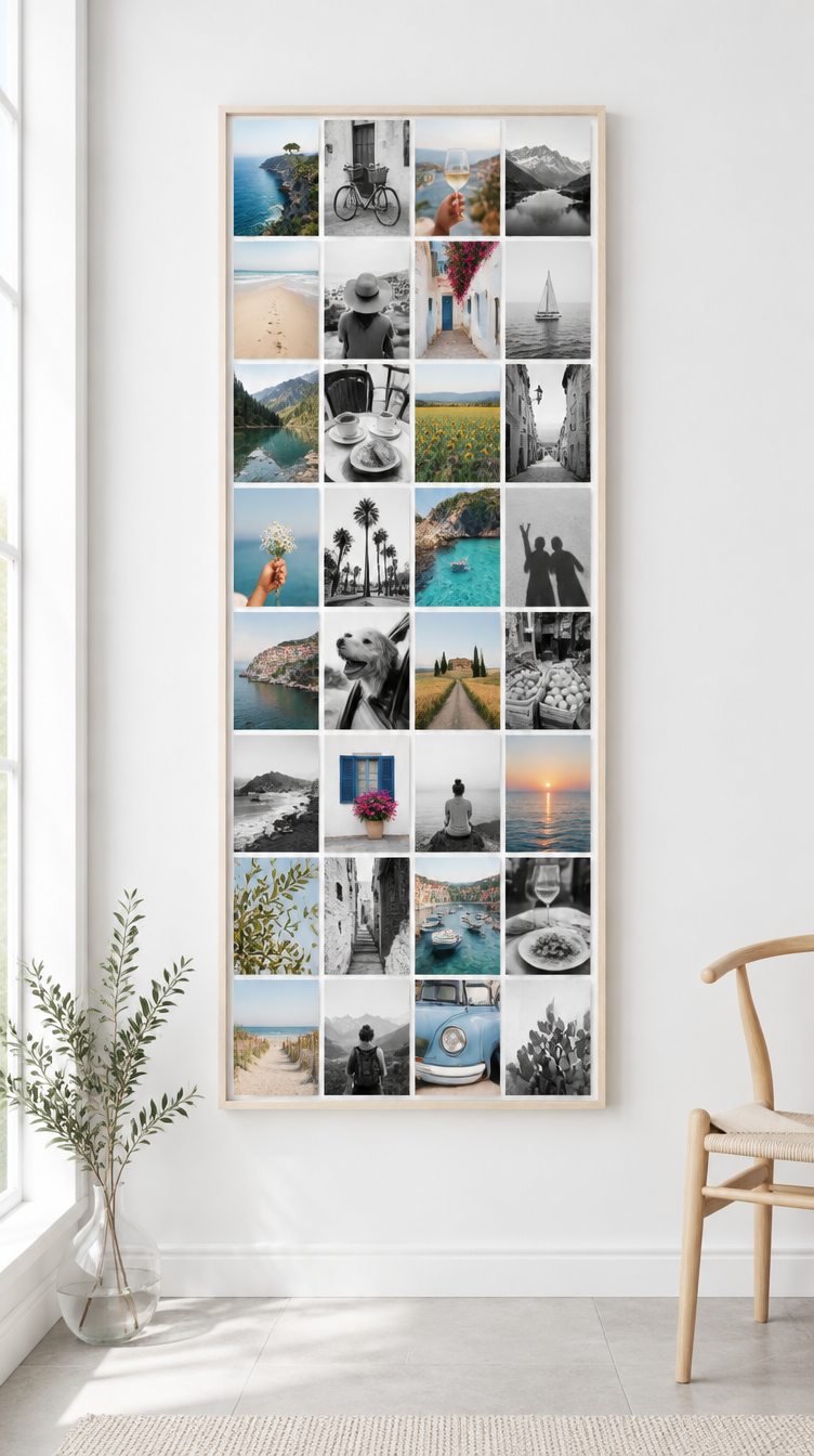 Toile photo Instawall Canvas Tall avec châssis naturel au mur